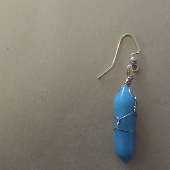 Earrings, wrapped crystals. - Picture 2 of 2